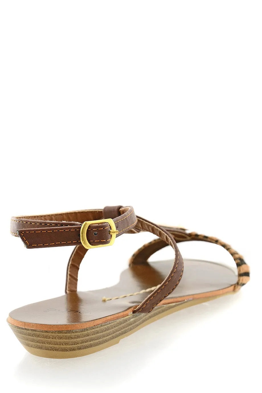 CEBRA Brown Animal Print Sandals