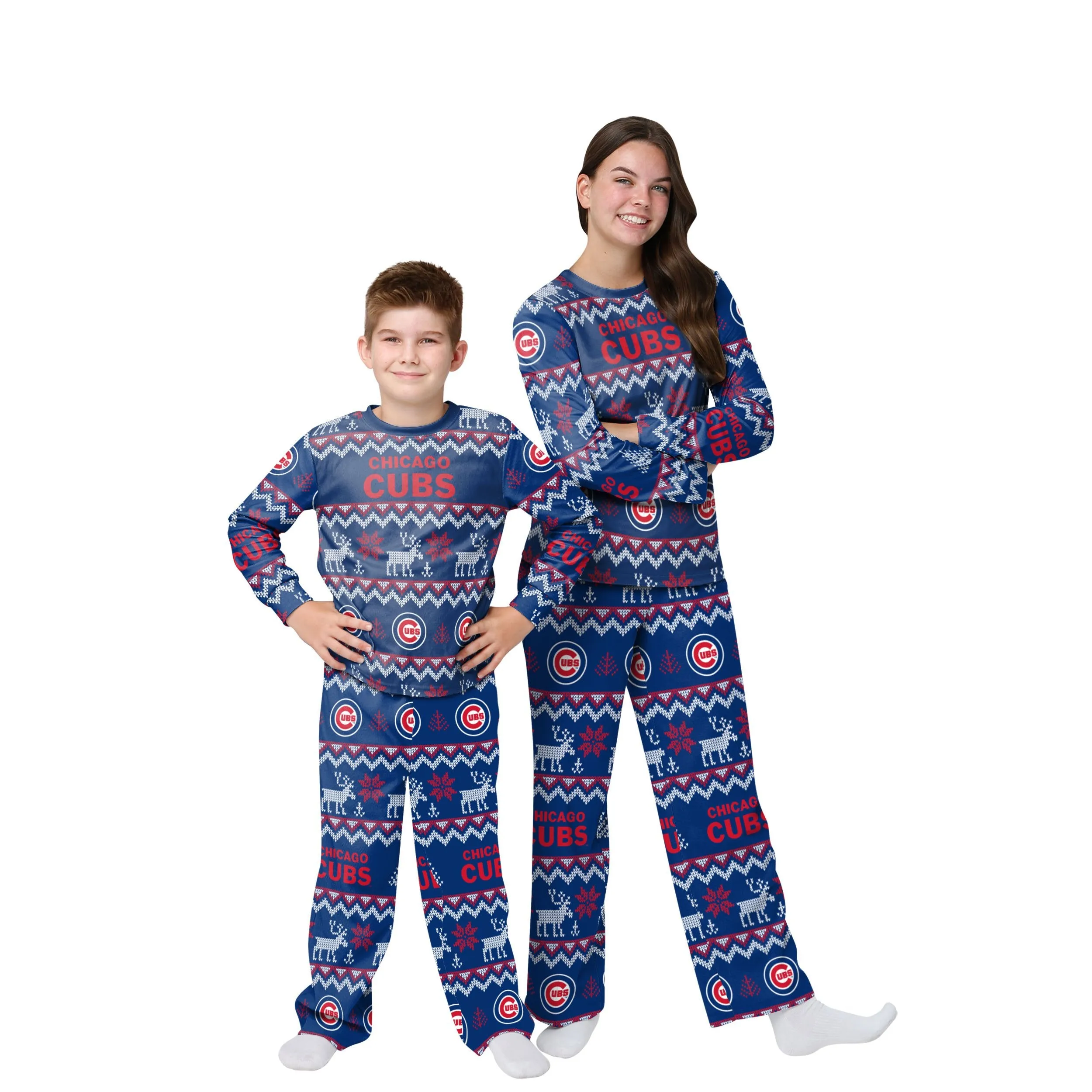 Chicago Cubs MLB Ugly Pattern Family Holiday Pajamas