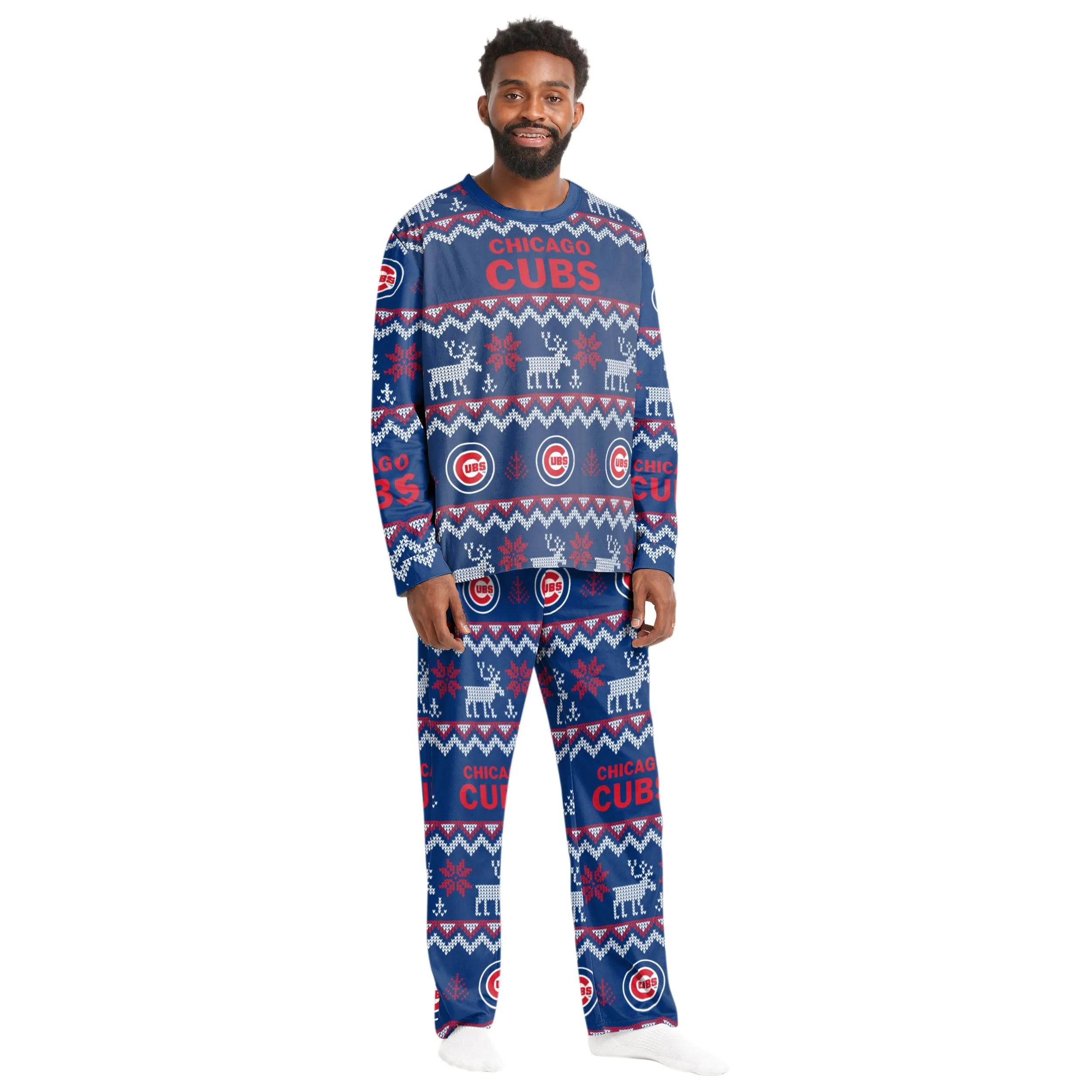 Chicago Cubs MLB Ugly Pattern Family Holiday Pajamas