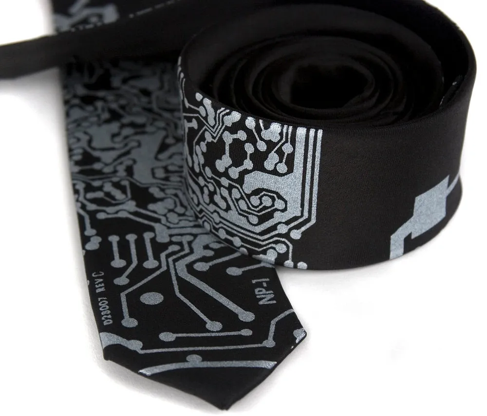 Circuit Board Print Necktie: Short Circuit Tie