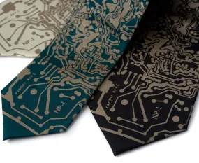 Circuit Board Print Necktie: Short Circuit Tie