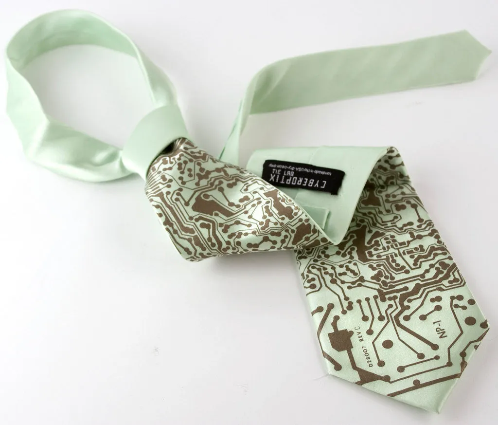 Circuit Board Print Necktie: Short Circuit Tie