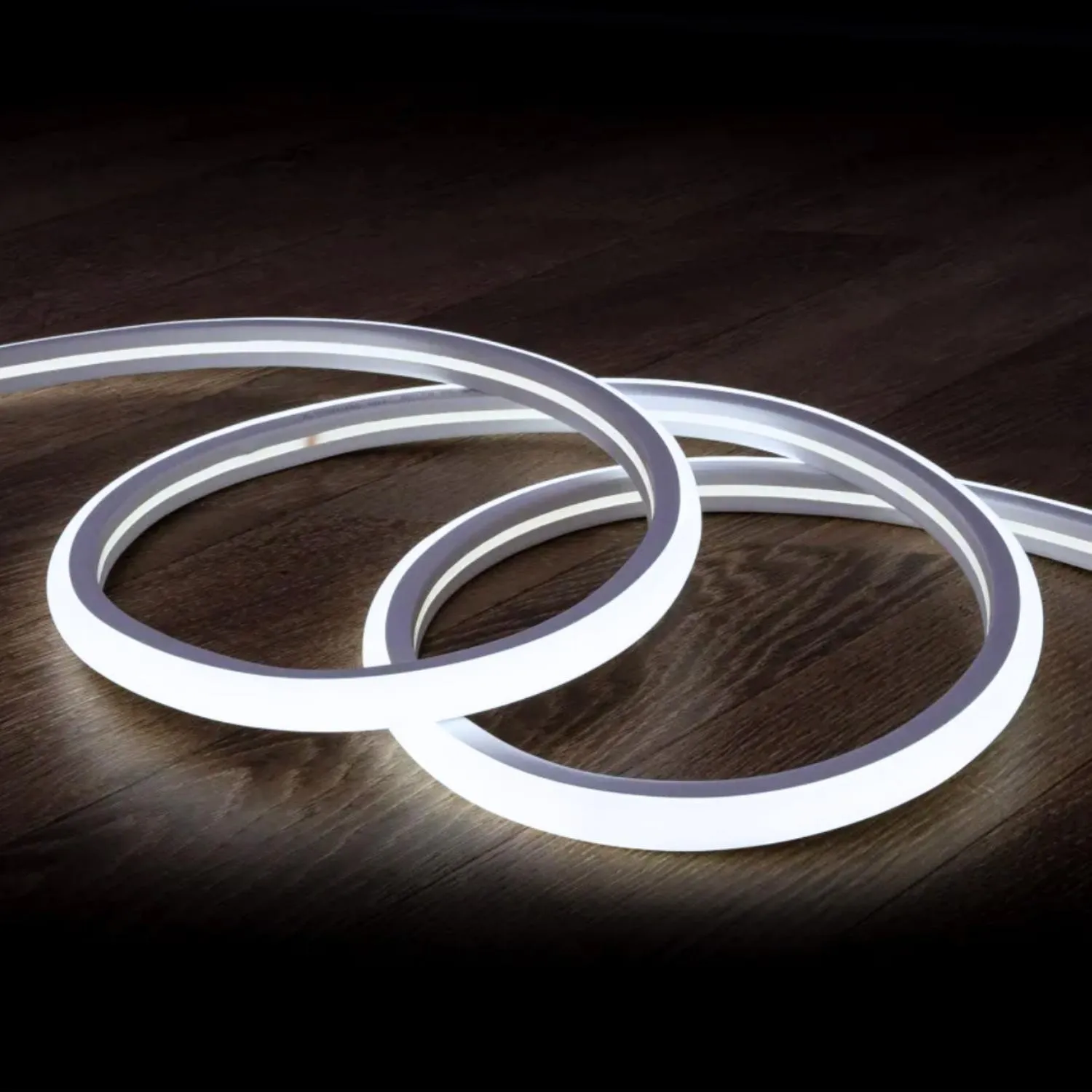 Cool White Neon Flex 220V 240V 16x16mm D Shape 120LEDs/m Top Bend IP65 with UK Plug