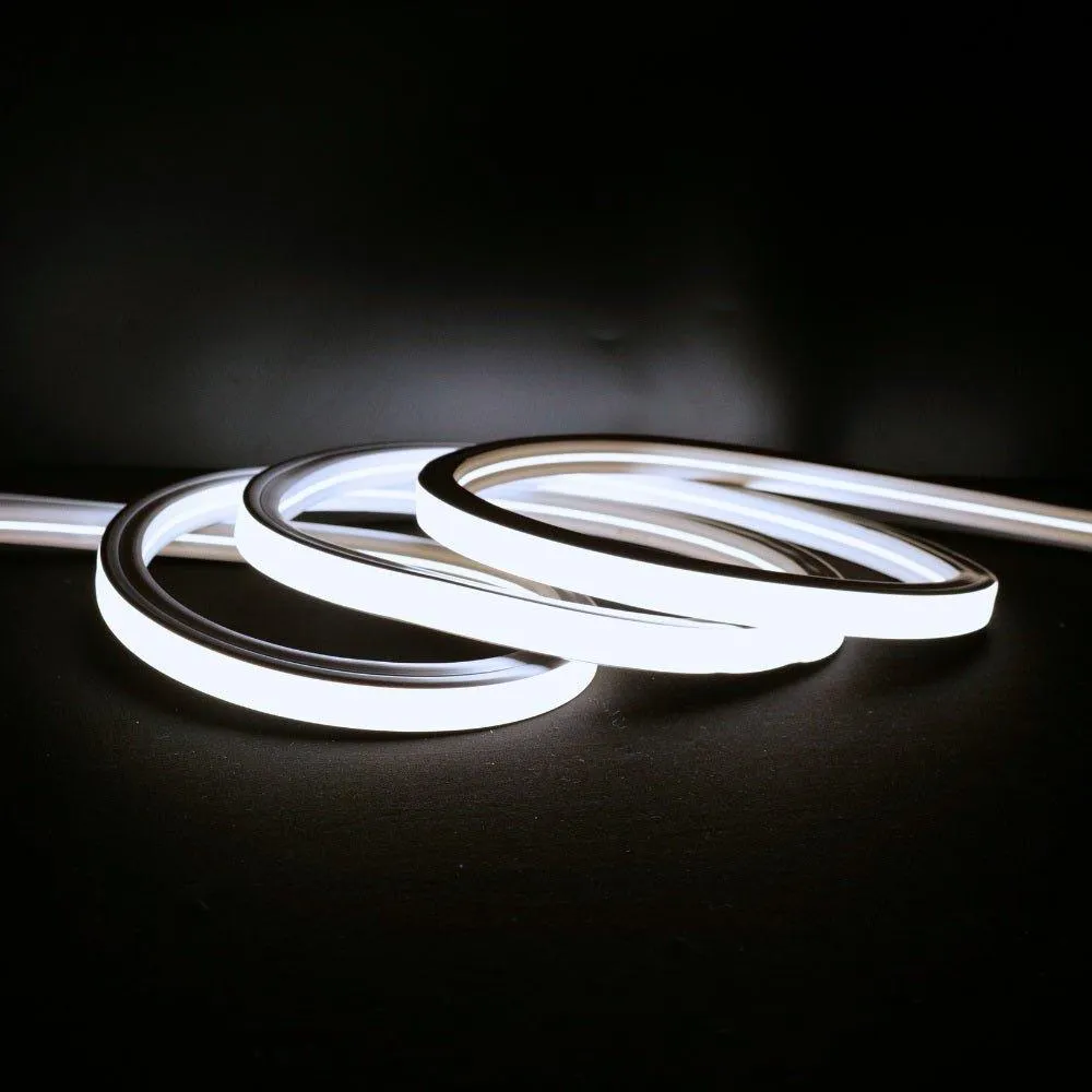 Cool White Neon Flex 6000K 16x16mm 220V 240V Top Bend IP65 10cm Cut with UK Plug