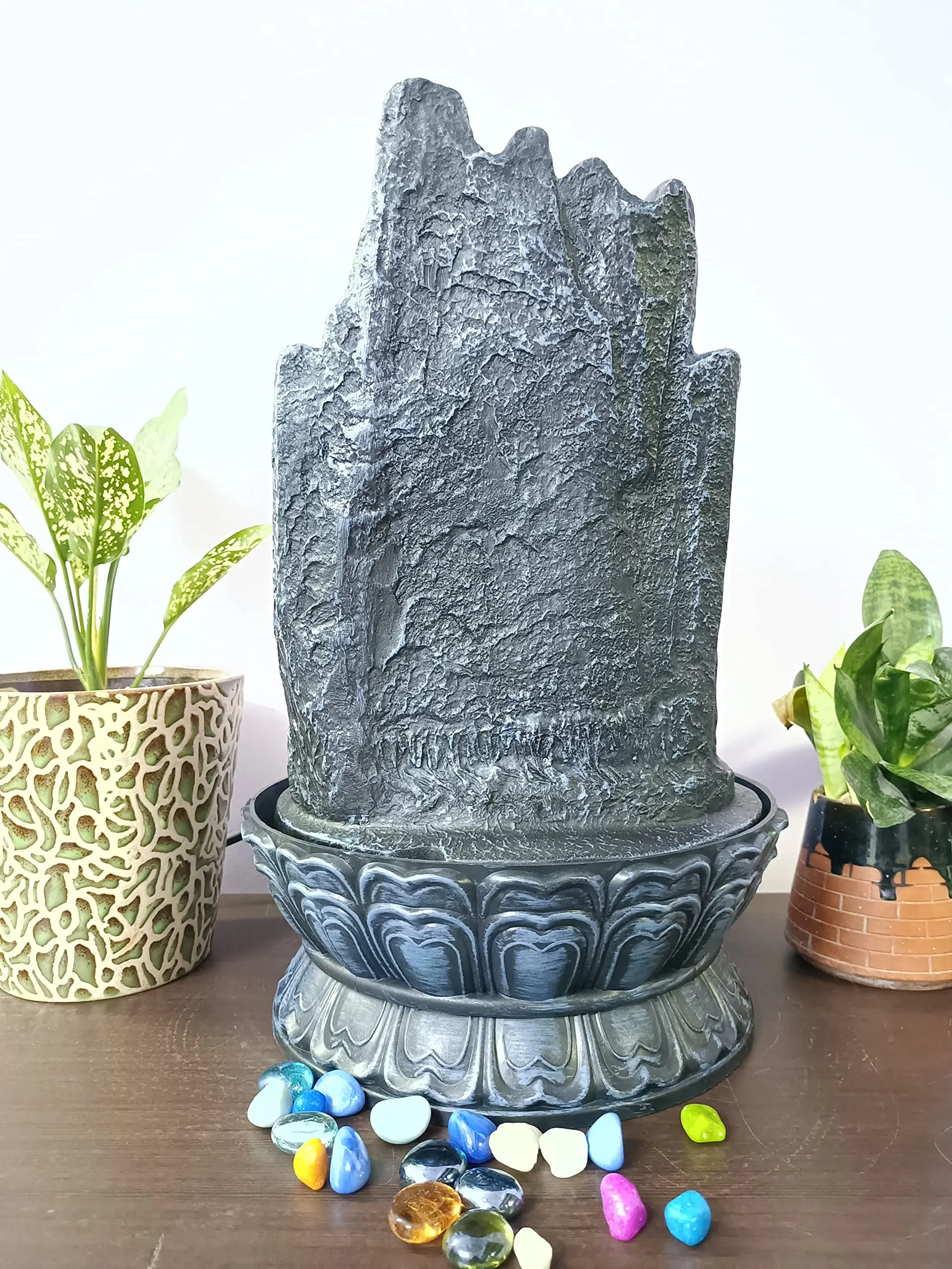 CRAFTISAN Polystone Table Top Water Fountain For Home Décor/Office/Indoor & Outdoor/Garden/Puja Room/Vaastu