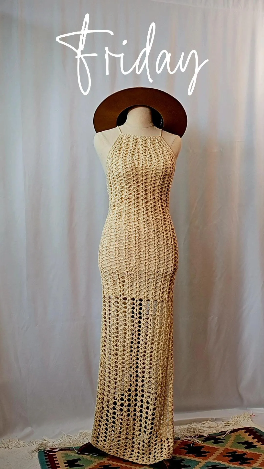 Crocheted Midi Dress SIZE S