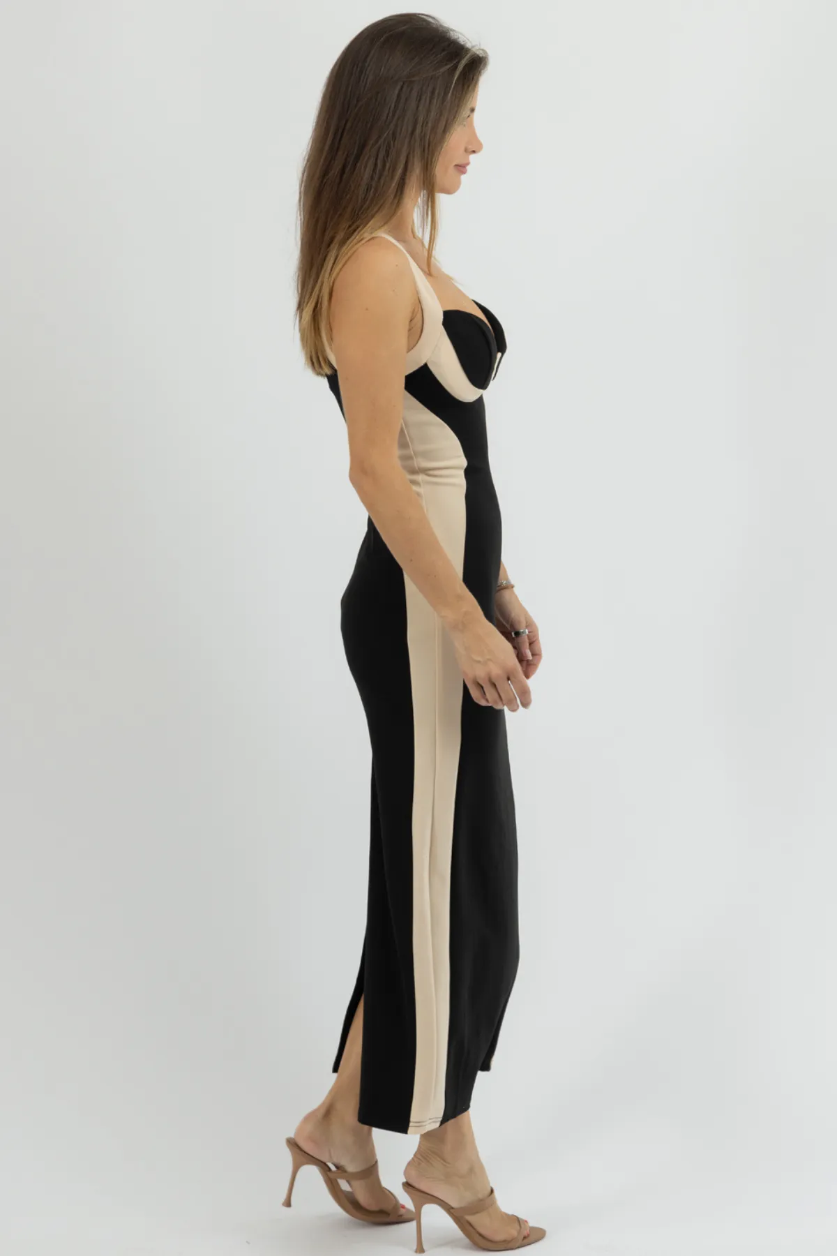 DAPHNE CONTRAST MIDI DRESS