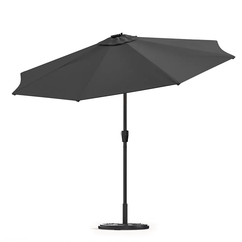 Dark Grey 3M Lighted Market Sunbrella Umbrella with Solar Strip LED Lights