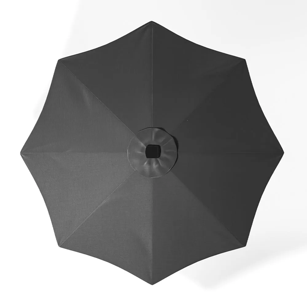 Dark Grey 3M Lighted Market Sunbrella Umbrella with Solar Strip LED Lights