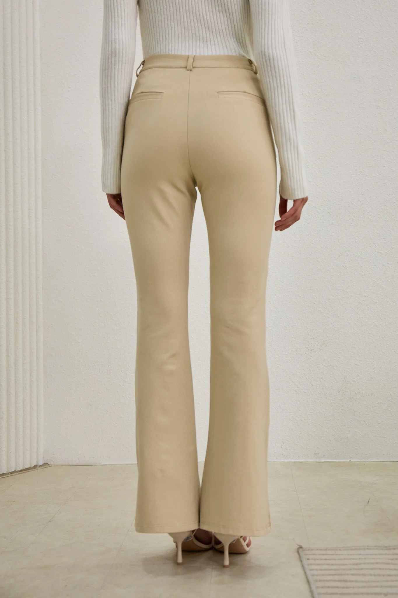 Demi Beige Flared Pants