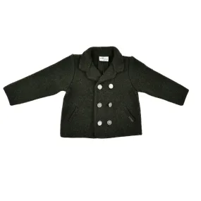 Double Breasted Button Down Coat - Olive Green