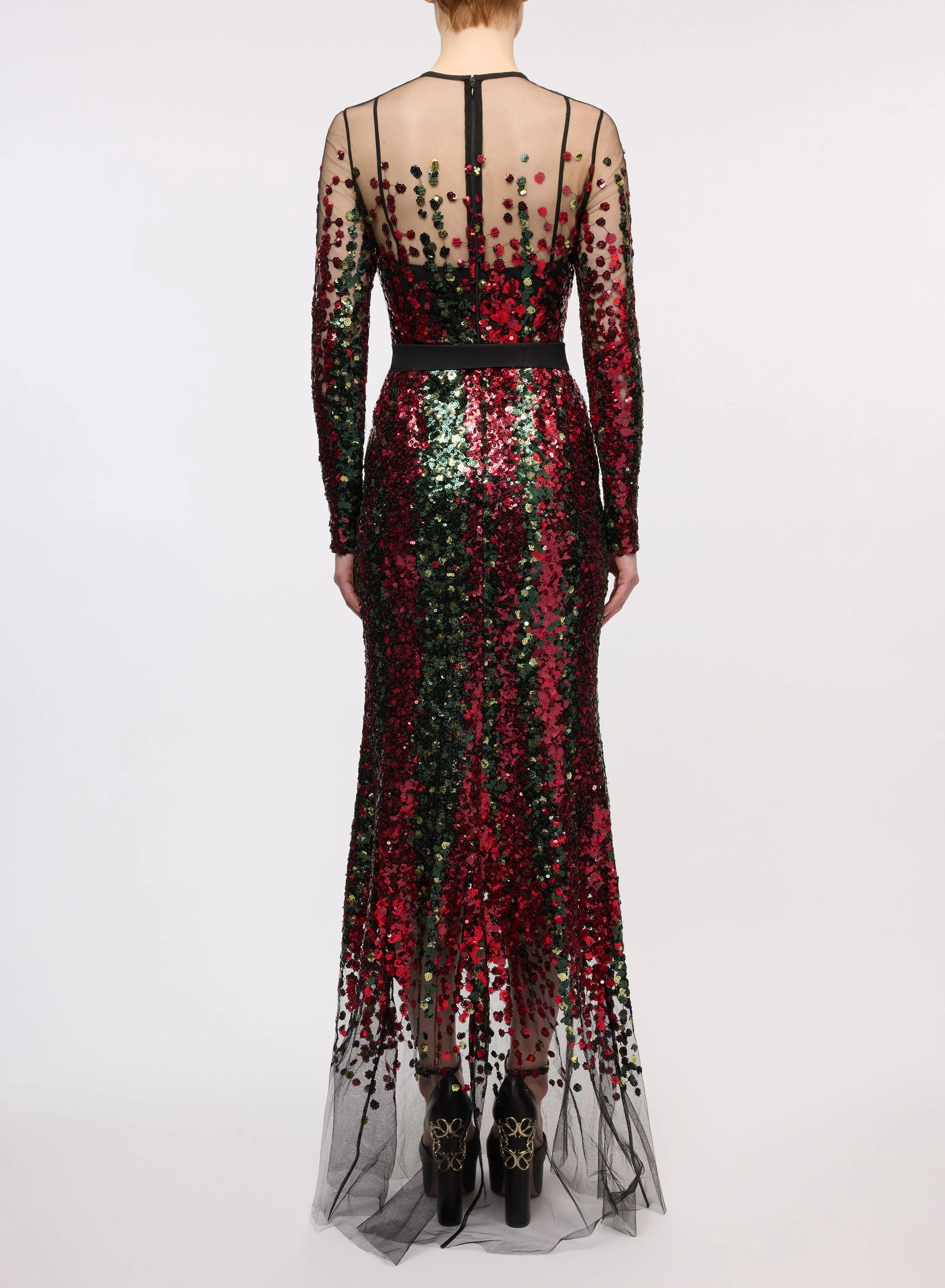 Droplet Embroidered Flared Dress