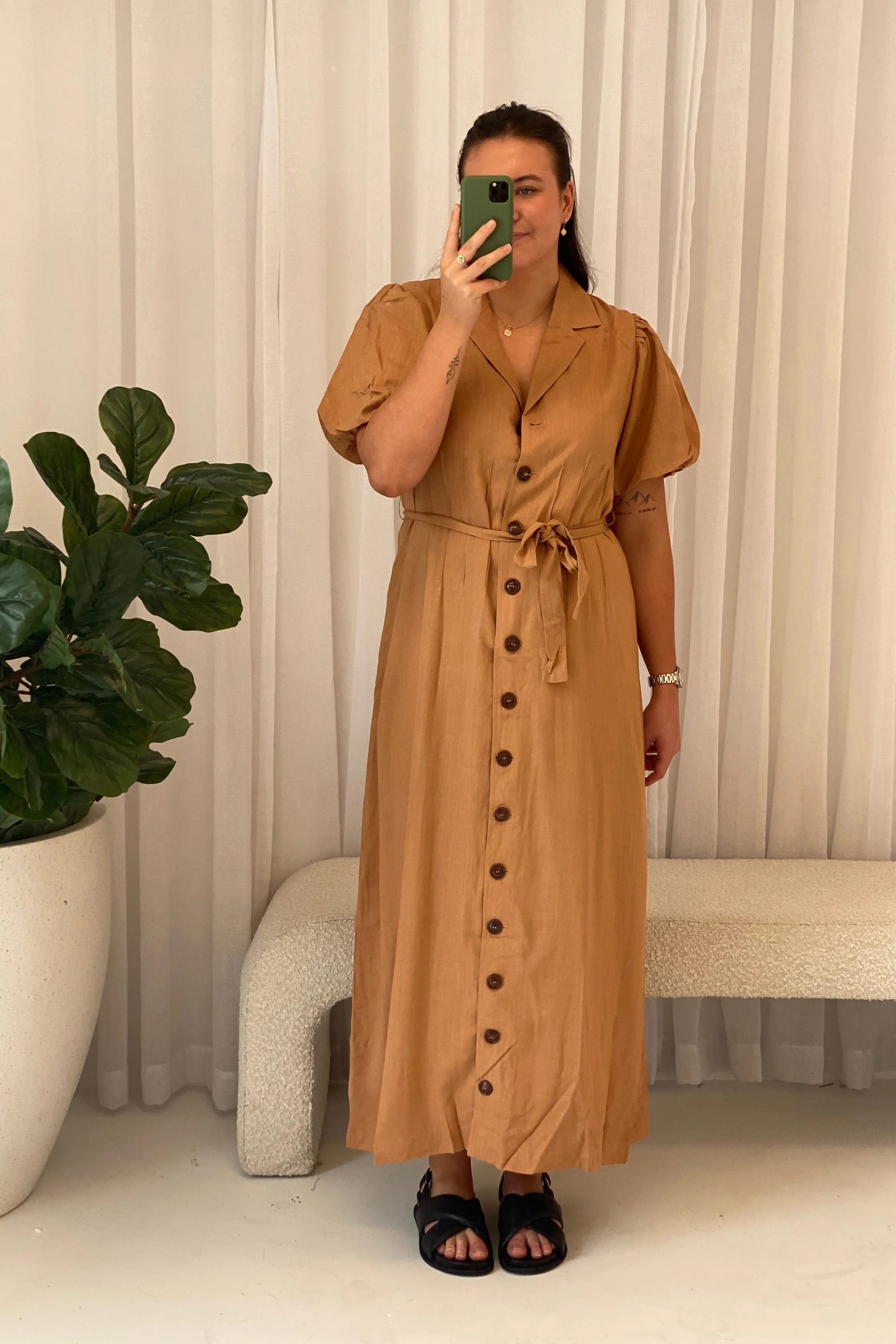 ELIA MAXI DRESS - Coffee