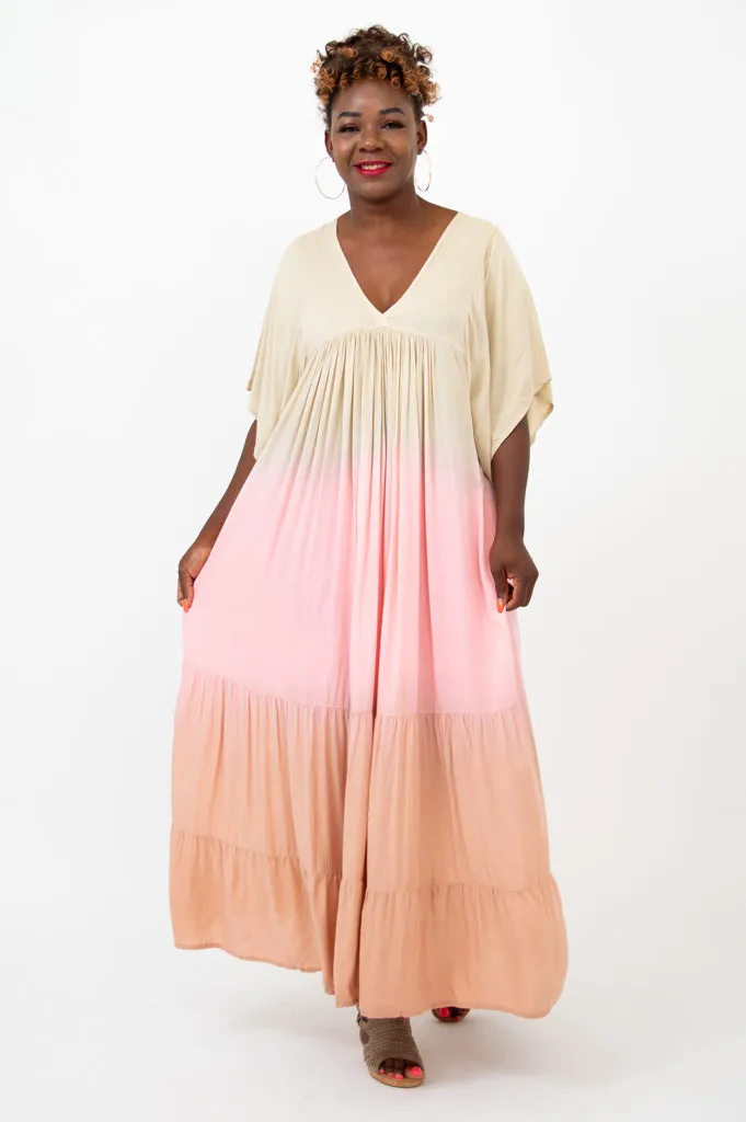 Empress Dress, Tan Dip-Dye