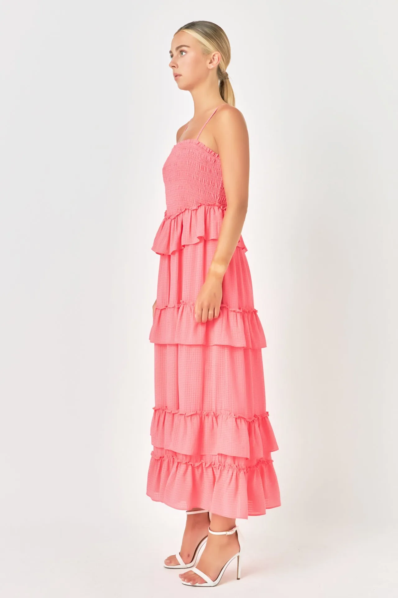 Endless Rose - Tiered Gingham Maxi Dress