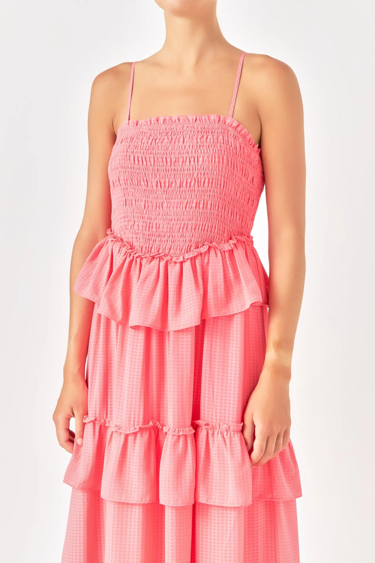 Endless Rose - Tiered Gingham Maxi Dress