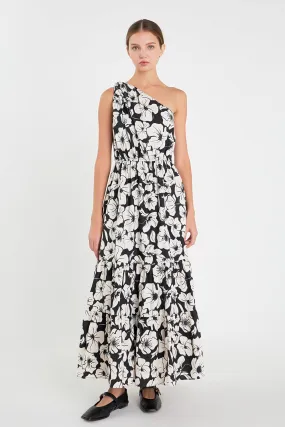 English Factory - Floral One Shoulder Long Dress