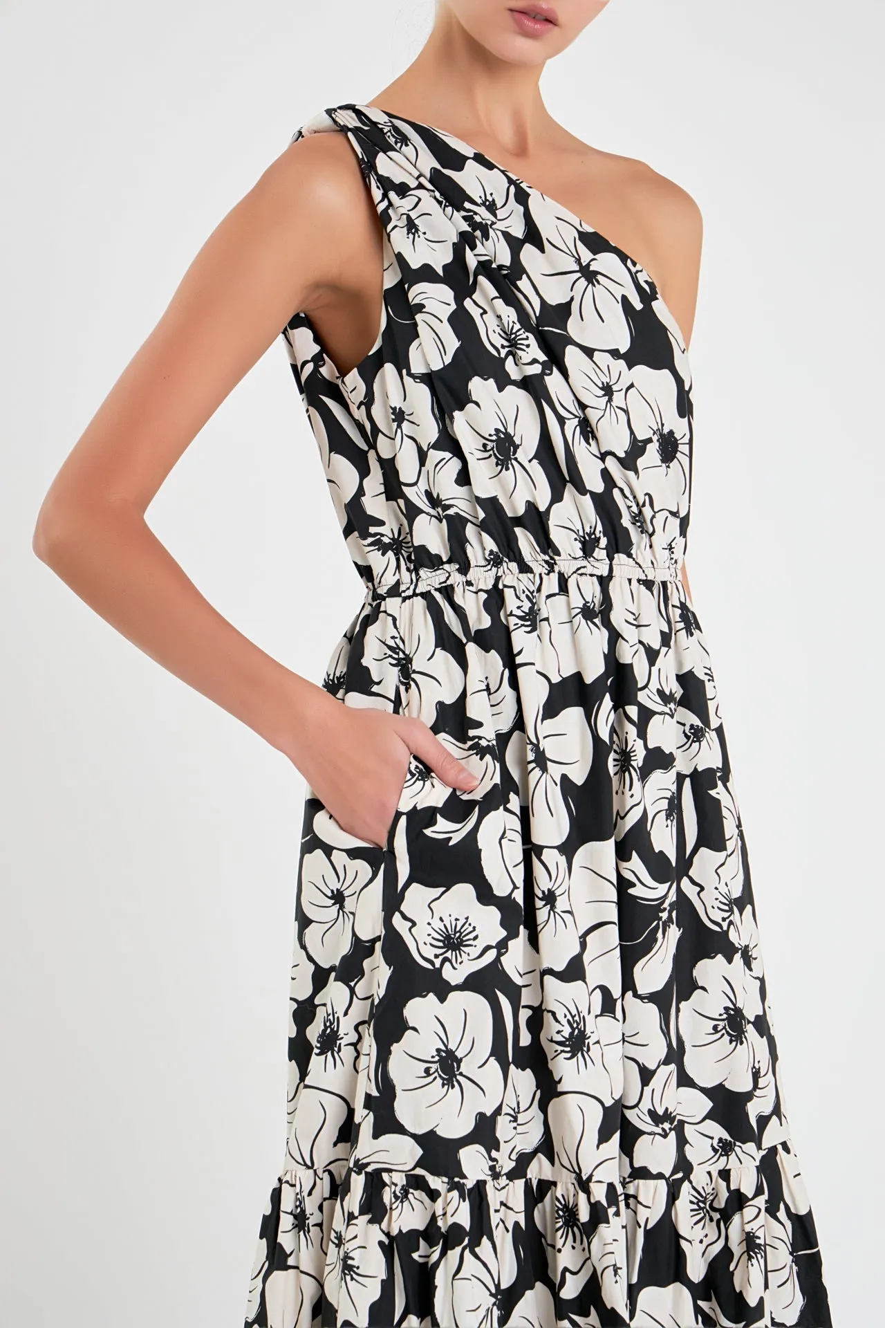 English Factory - Floral One Shoulder Long Dress