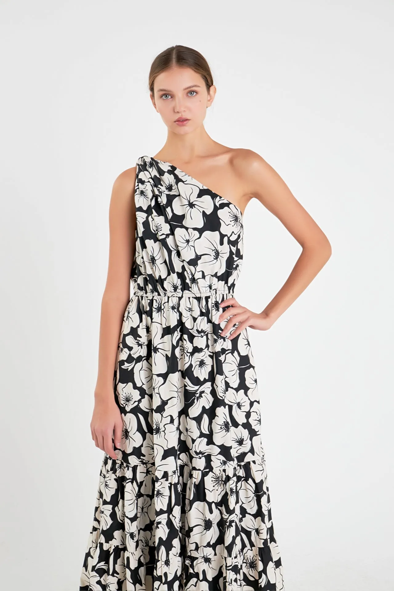 English Factory - Floral One Shoulder Long Dress