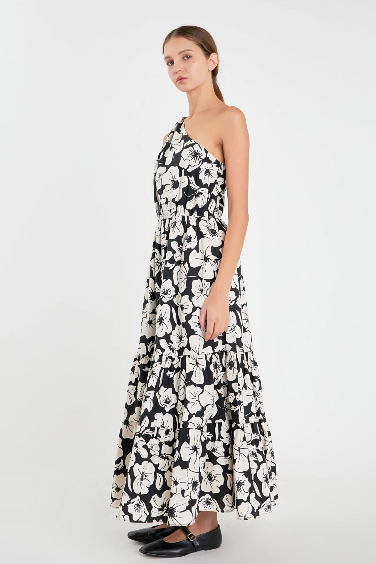 English Factory - Floral One Shoulder Long Dress