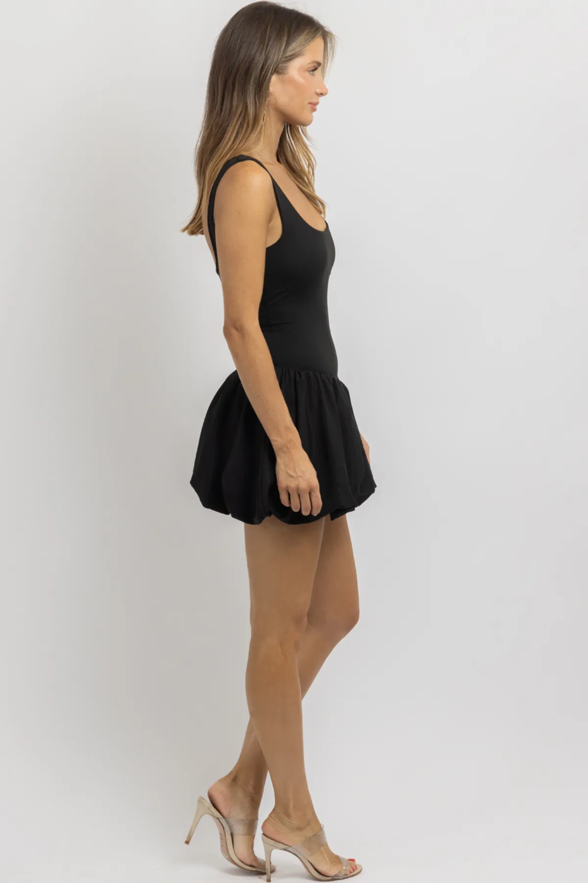 EROS BLACK BUBBLE MINI DRESS