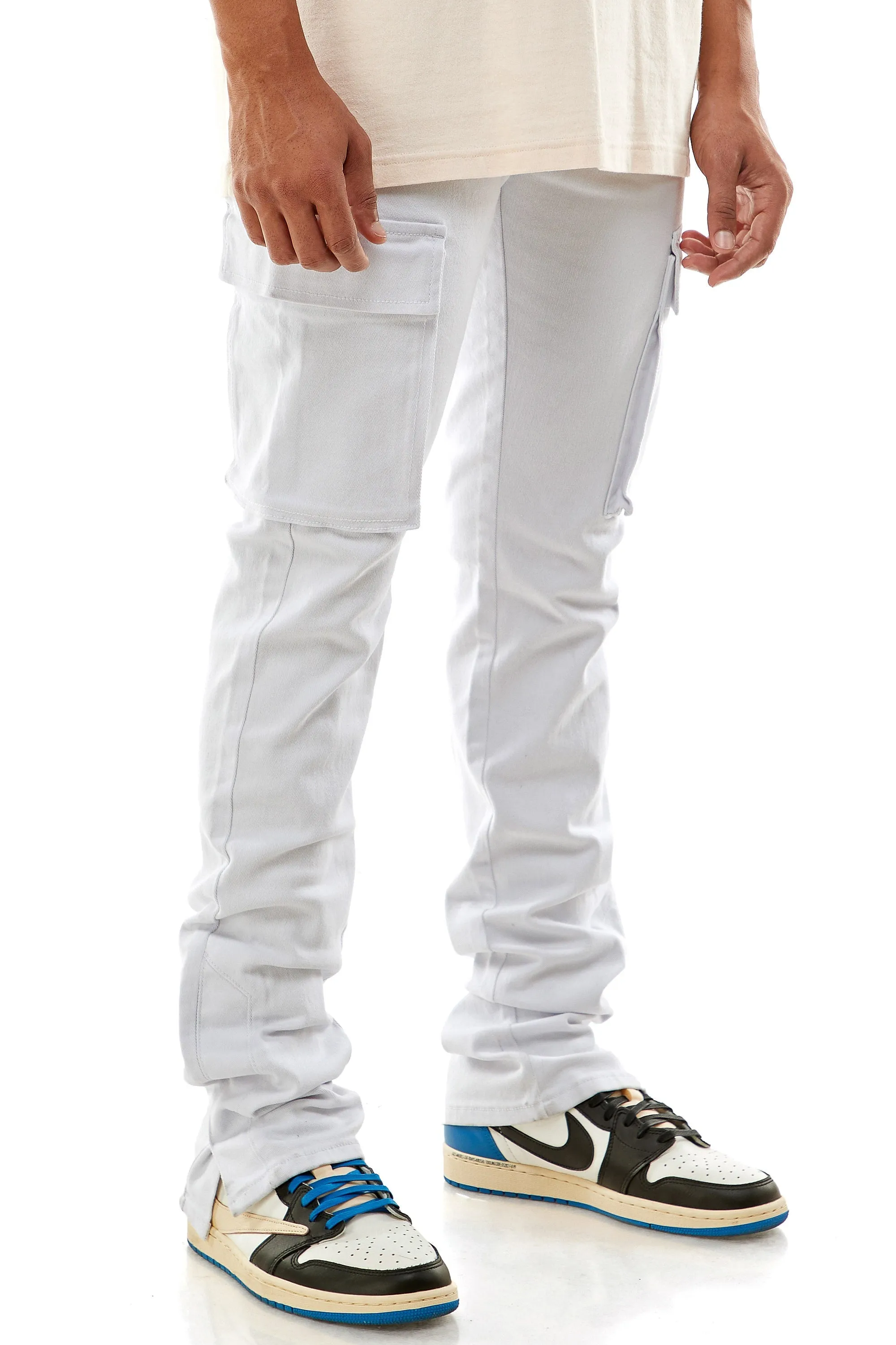 Flare Men's Stacked Pants in White