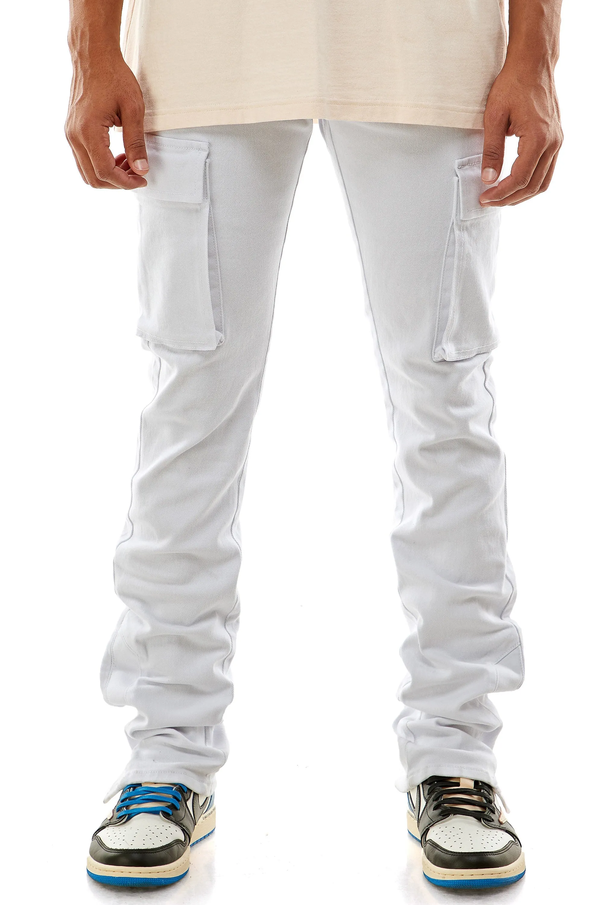 Flare Men's Stacked Pants in White