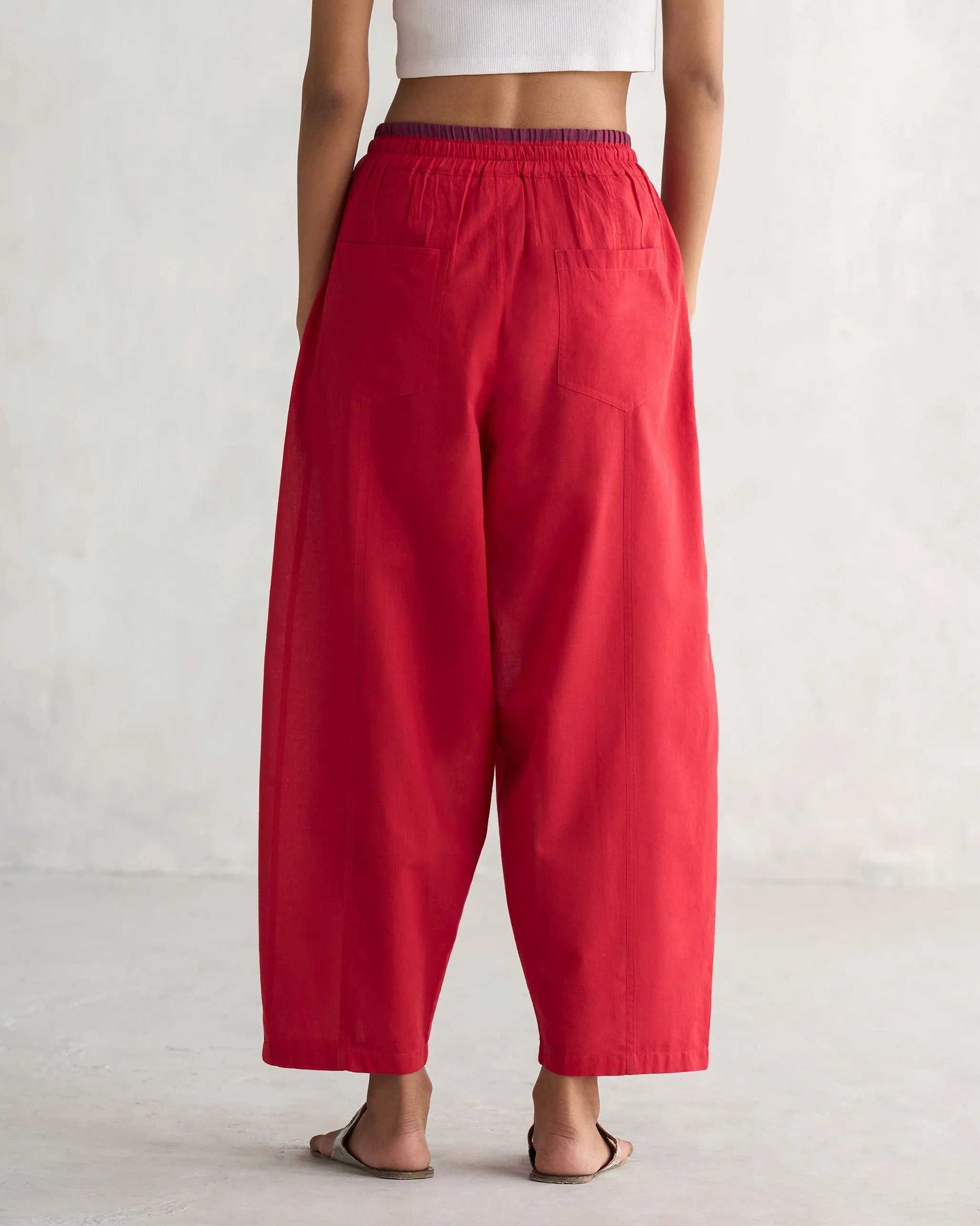 Flayer Drawstring Pants - Red