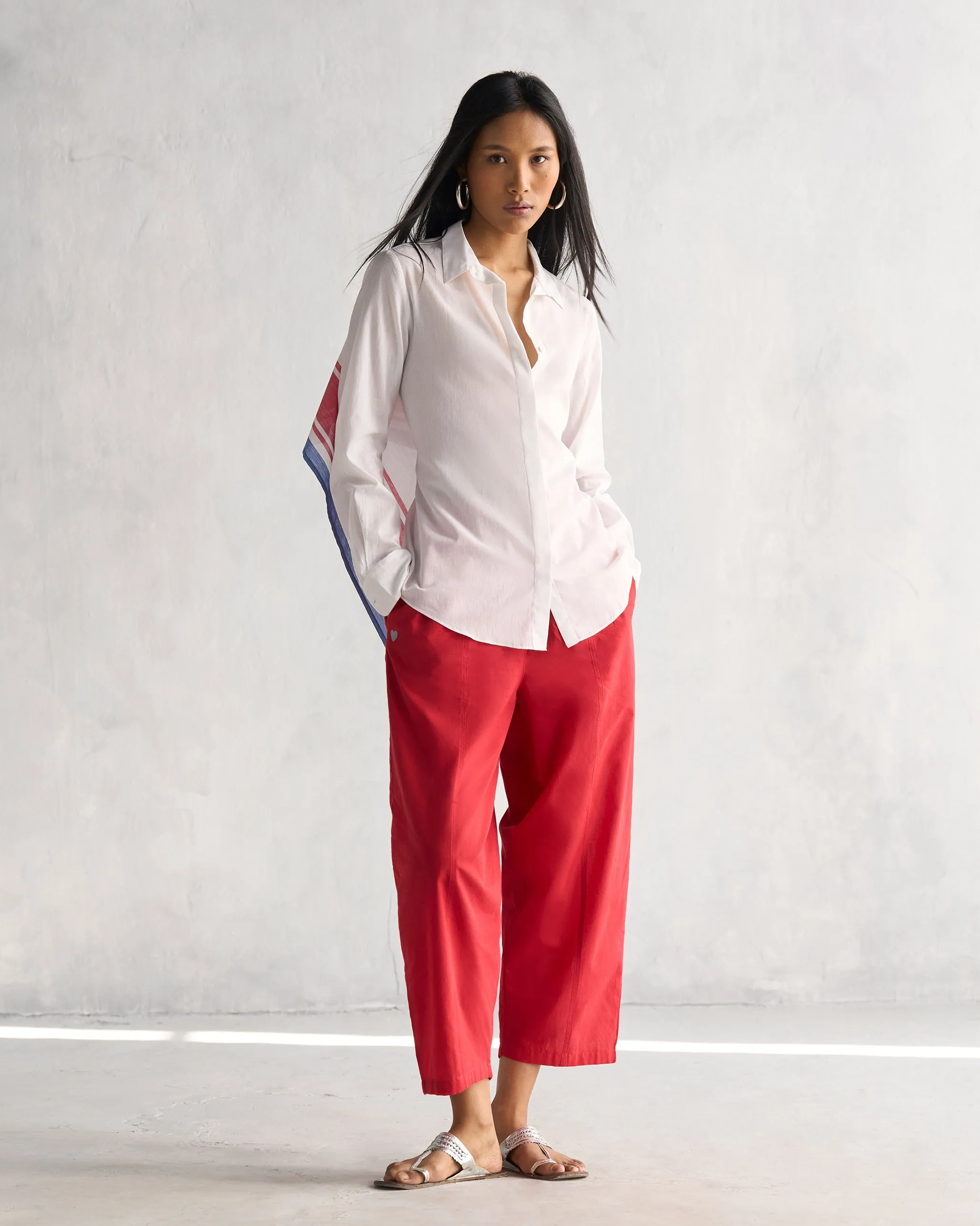 Flayer Drawstring Pants - Red