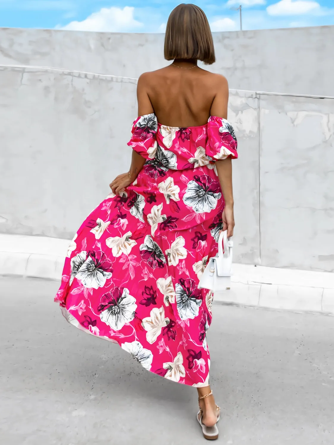 Floral Off Shoulder Resort Maxi Dress