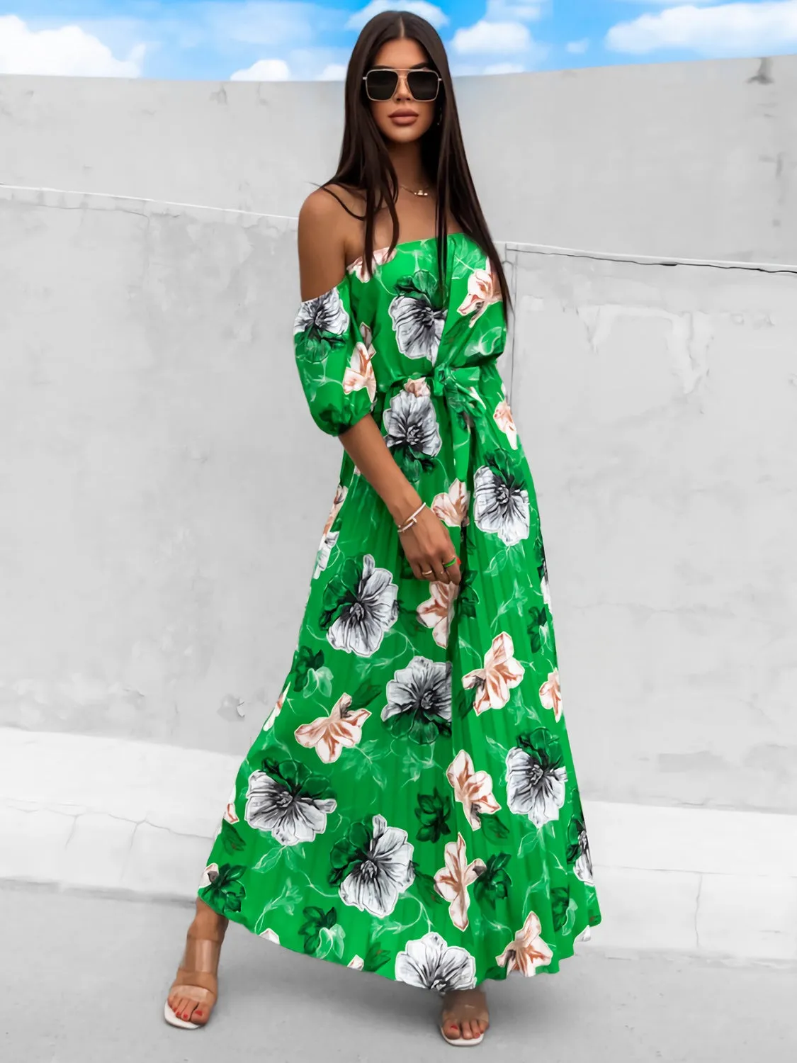 Floral Off Shoulder Resort Maxi Dress