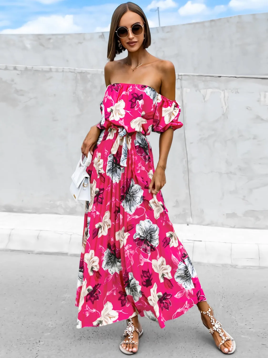 Floral Off Shoulder Resort Maxi Dress