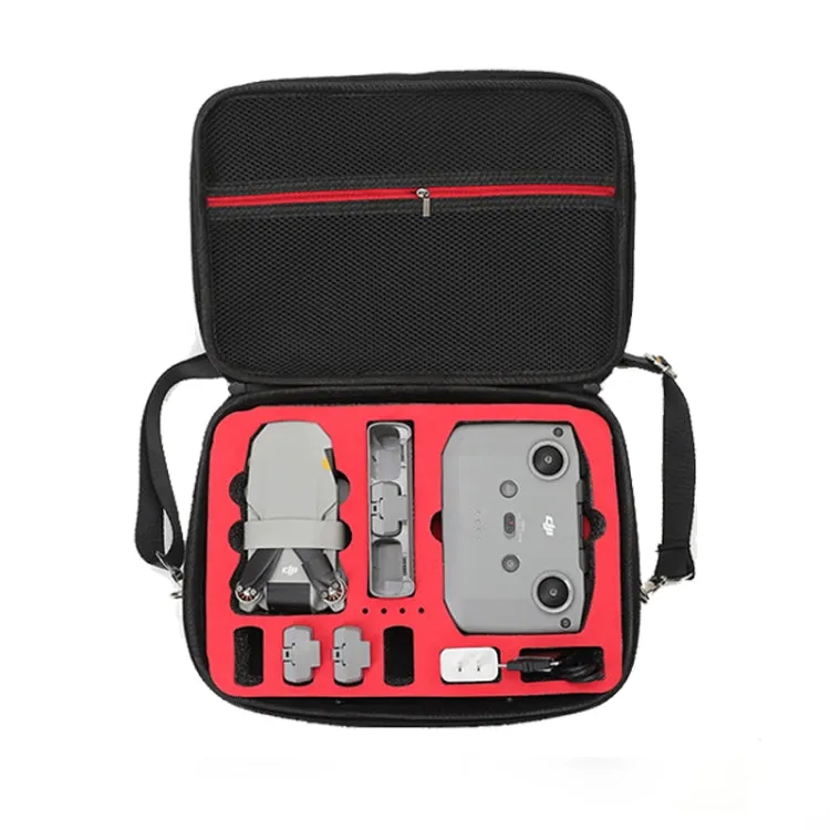 For DJI Mini 2 SE Shockproof Carrying Hard Case Shoulder Bag, Size: 29 x 19.5 x 10cm (Black Red)