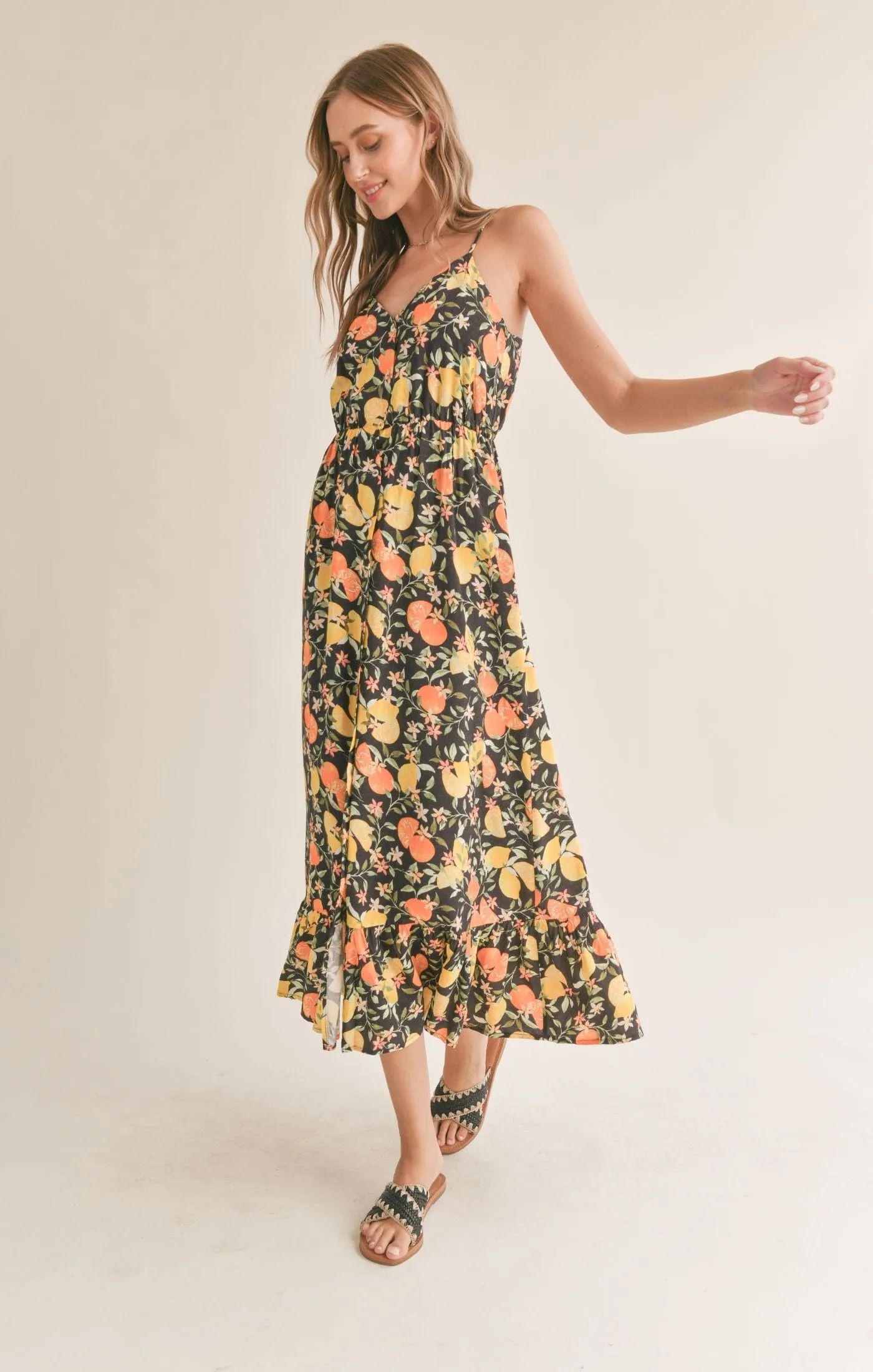 Fruitful Button Down Maxi Dress