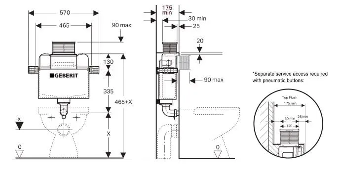 Geberit Kappa undercounter Concealed Cistern