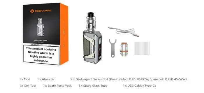 Geekvape L200 Vape Kit 2 FREE 18650 Batteries