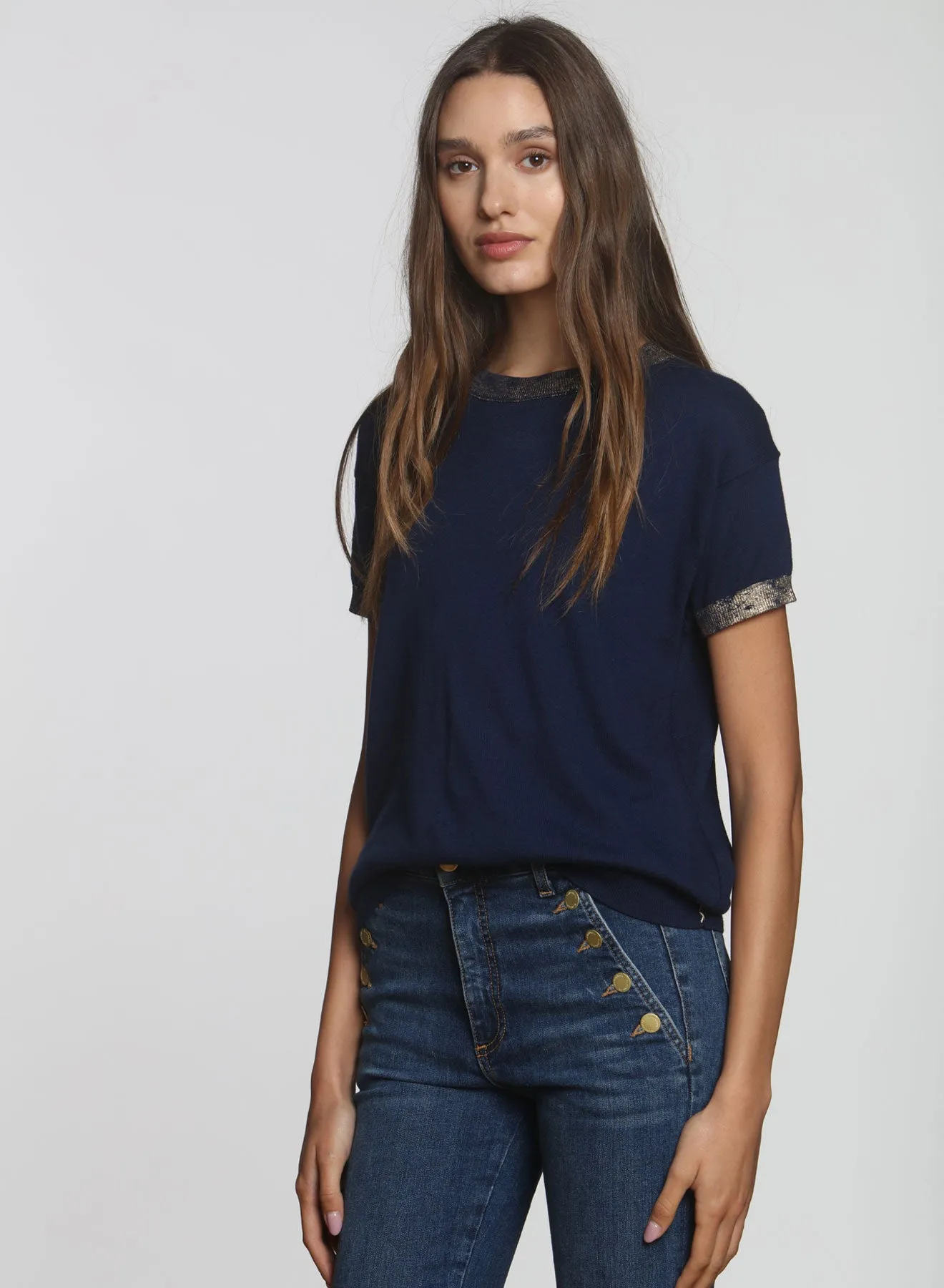 Goldie SS Tee - Navy