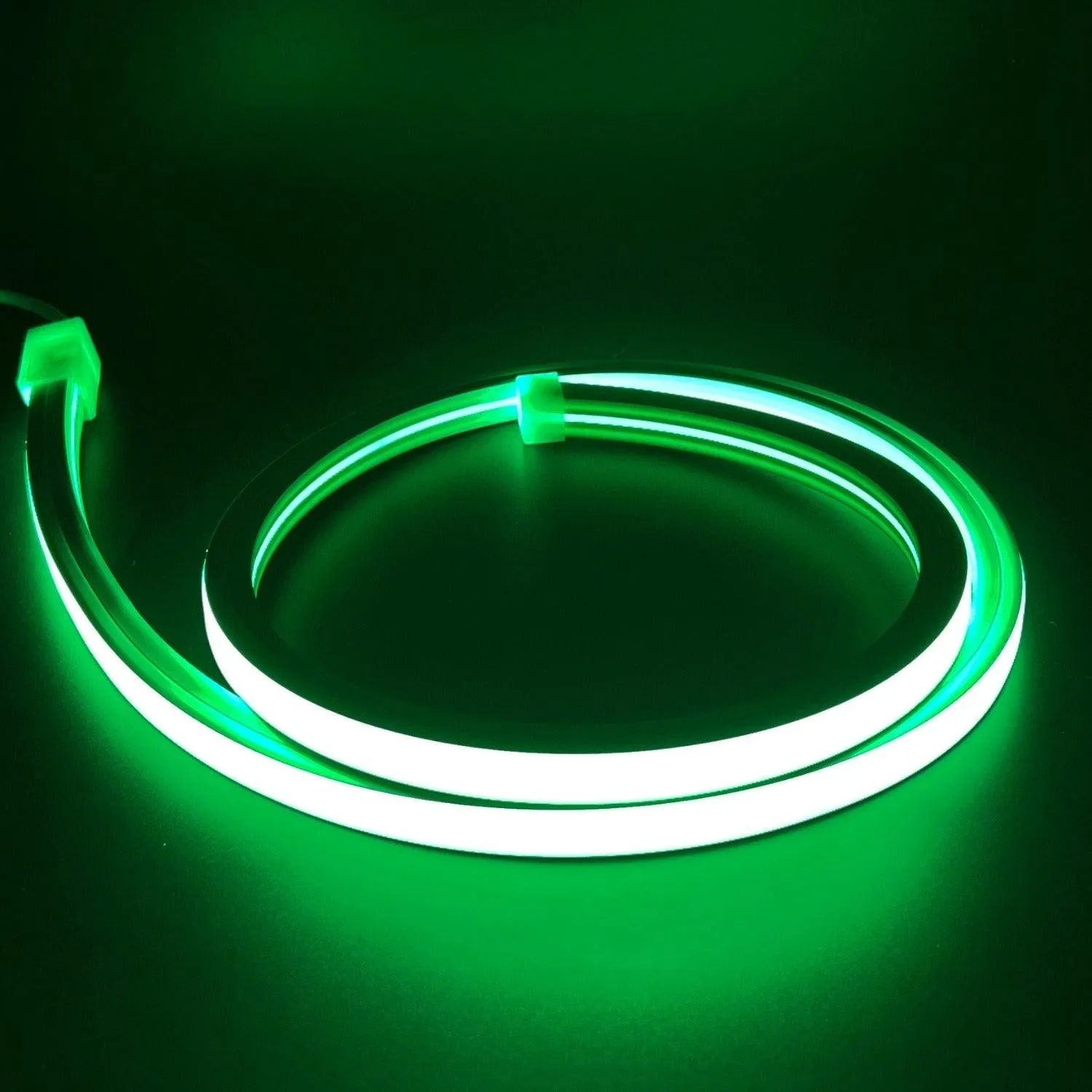 Green Neon Flex 220V 240V Top Bend 20cm Cut IP65 Waterproof with UK Plug