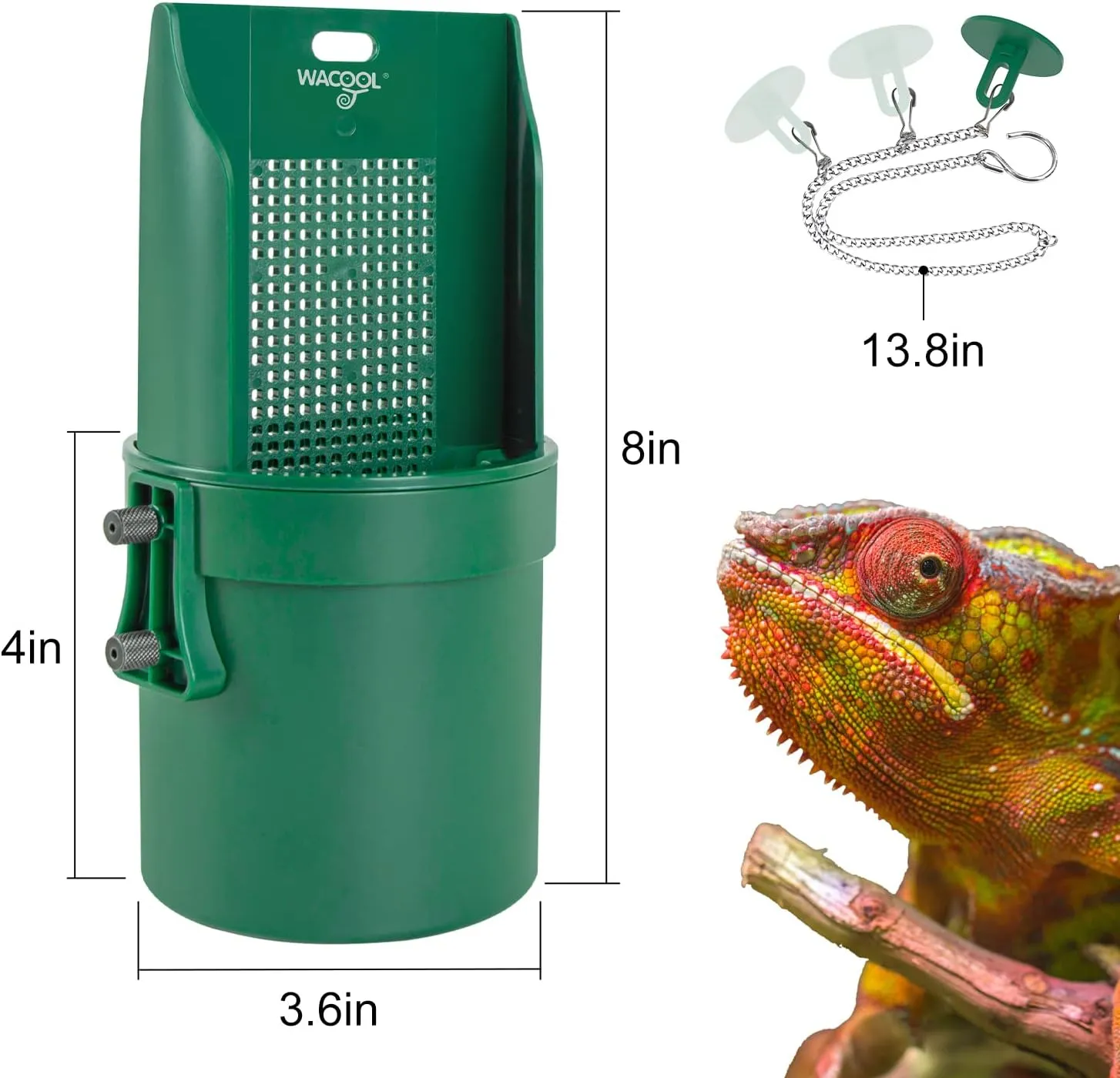 Hanging Reptile Feeding Bowl with Grid Plate for Bugs Climbing & Move, Arboreal Reptile Climbing Feeder Bowl for Feeding Chameleon, Lizard, Iguana, Gecko, Frog