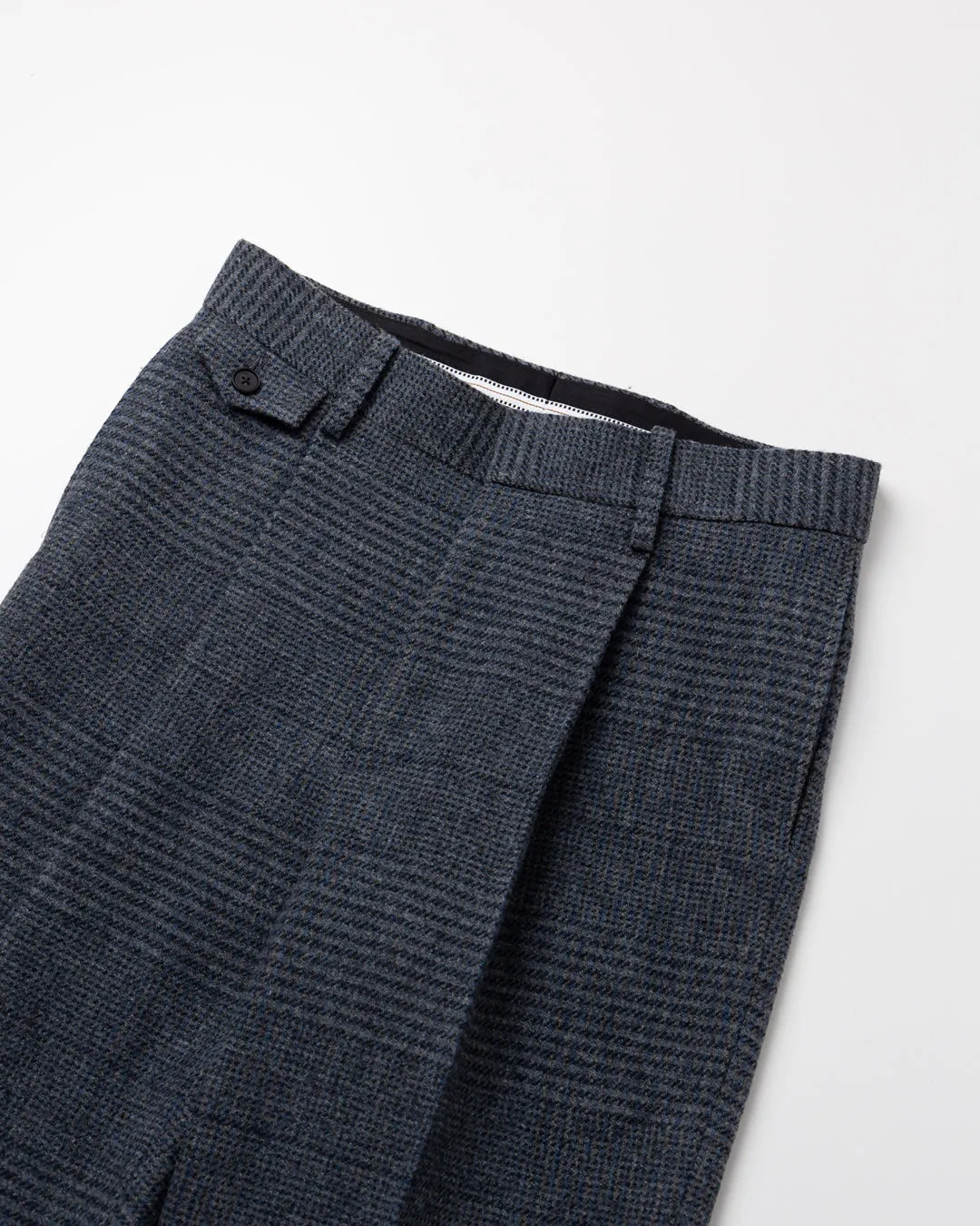 HEAVY WOOL ONETUCK STRAIGHT TROUSERS .10【GLEN CHECK】