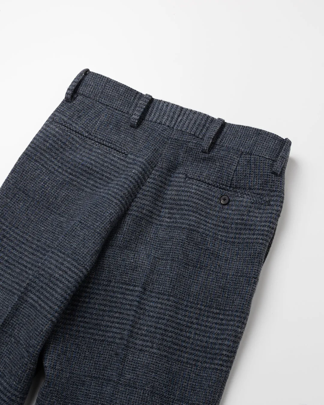 HEAVY WOOL ONETUCK STRAIGHT TROUSERS .10【GLEN CHECK】