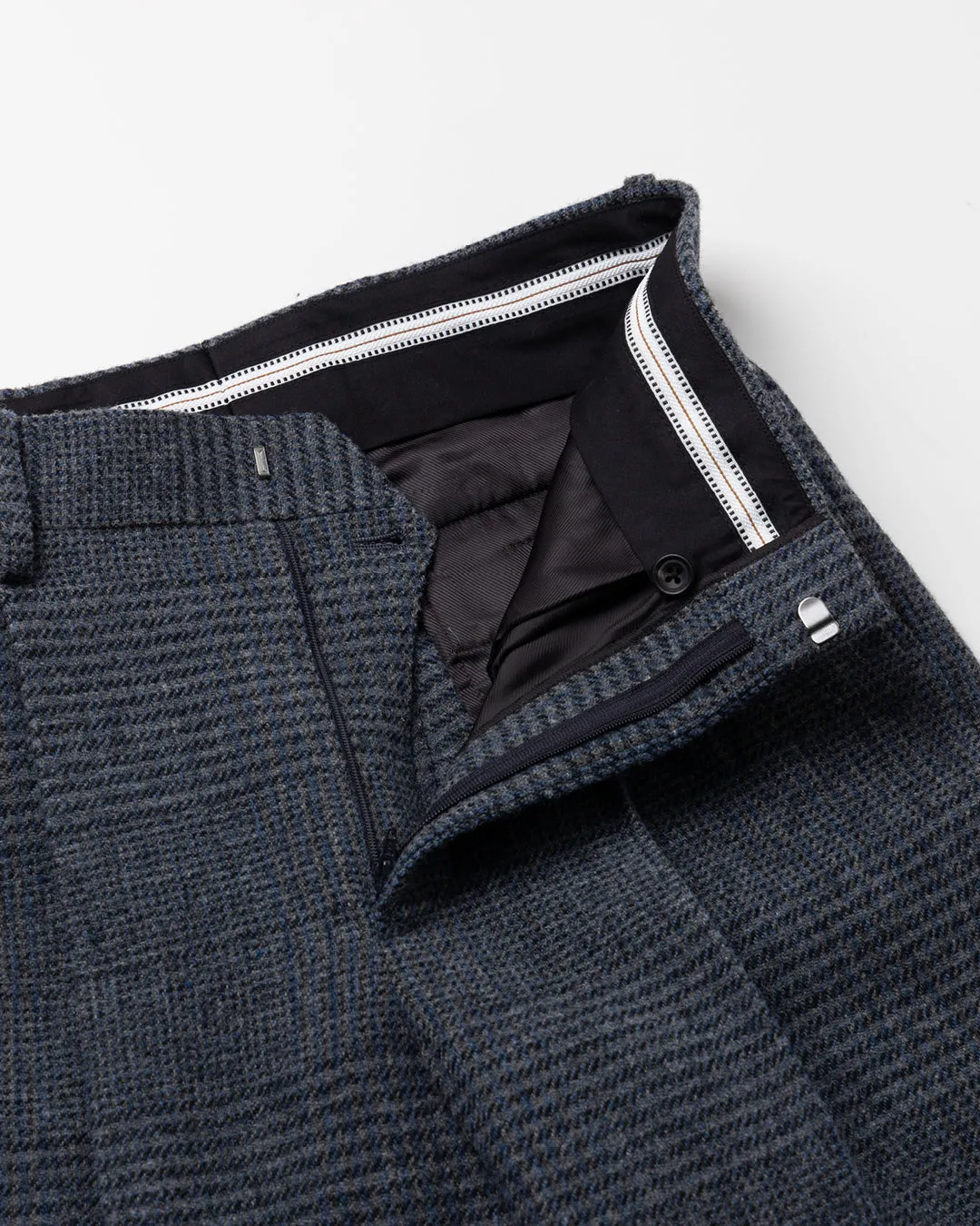 HEAVY WOOL ONETUCK STRAIGHT TROUSERS .10【GLEN CHECK】