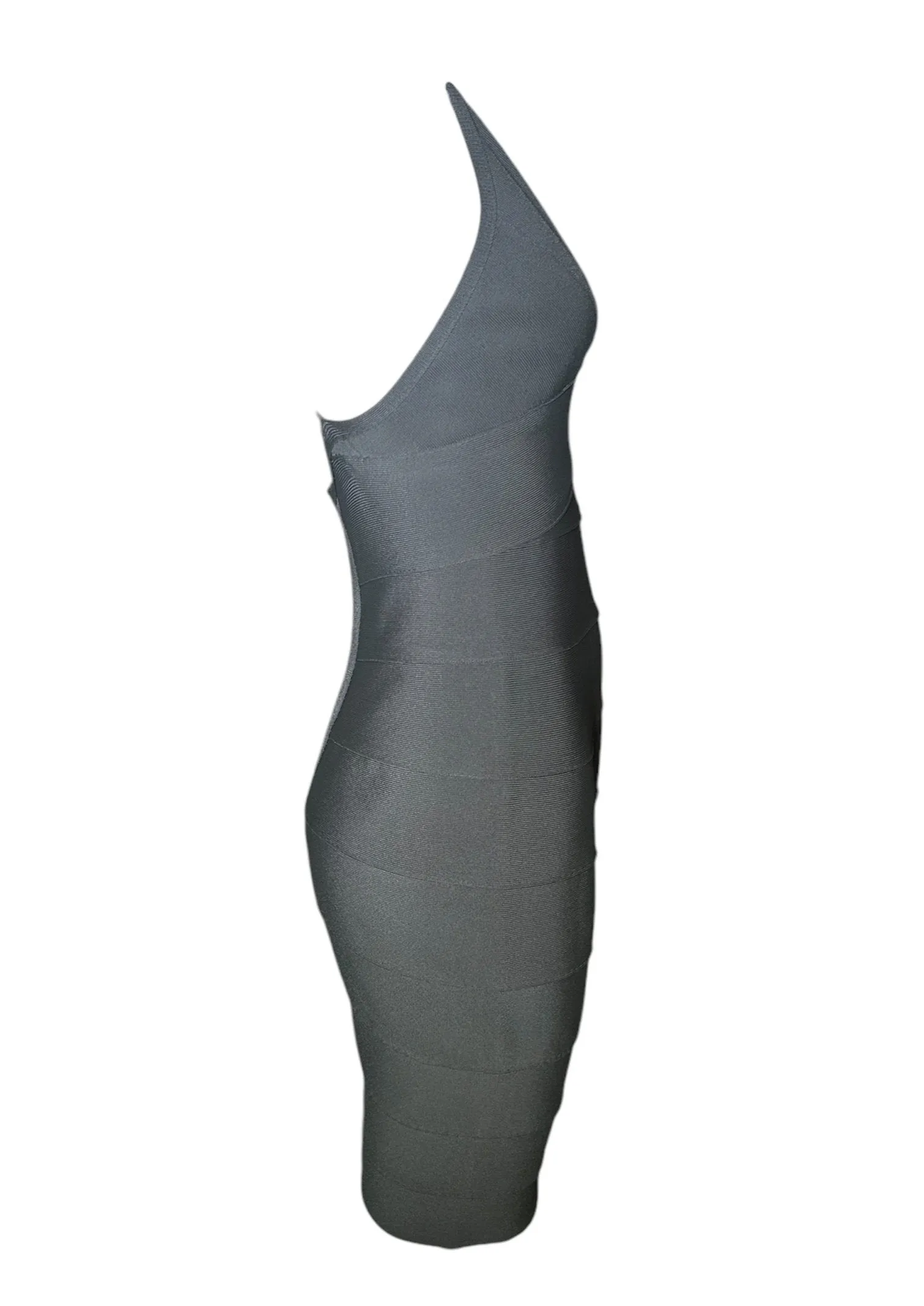 Herve Leger Couture Iconic 90s Bandage Dress in Dark Taupe