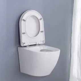 HOMELODY Bathroom Double Powerful Close Coupled Ceramic Wall Hung Toilet Seats Water Saving Anti-noise