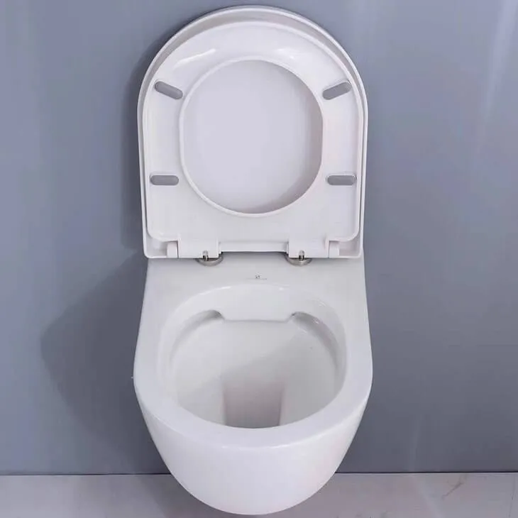 HOMELODY Bathroom Double Powerful Close Coupled Ceramic Wall Hung Toilet Seats Water Saving Anti-noise