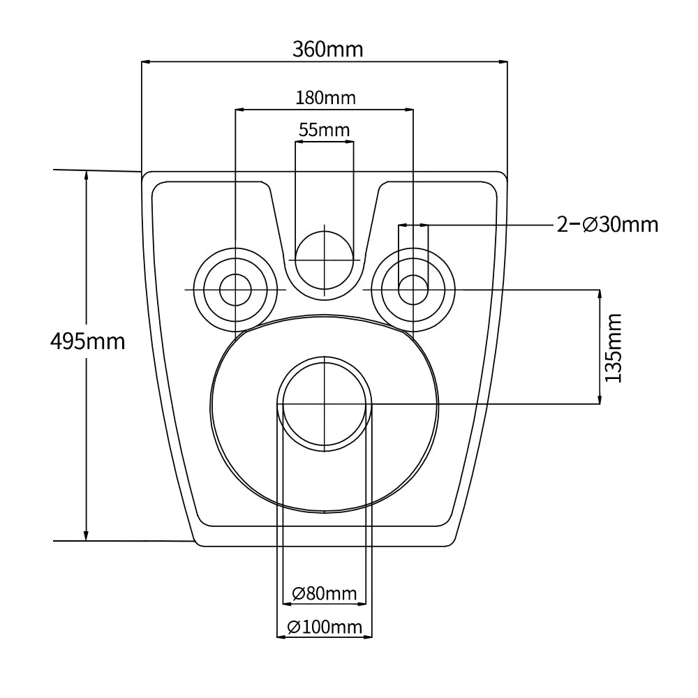 HOMELODY Bathroom Double Powerful Close Coupled Ceramic Wall Hung Toilet Seats Water Saving Anti-noise