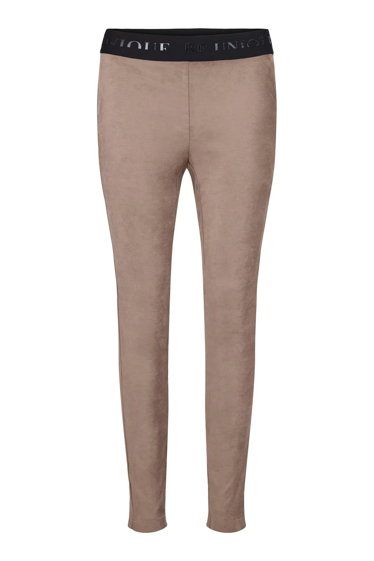 Icona Luxe Faux Suede Slim leg trousers with contrast waistband 61065