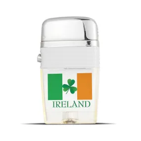 Irish Flag with Shamrock Lighter - Soft Flame Lighter - Crystal Clear Vintage Lighter