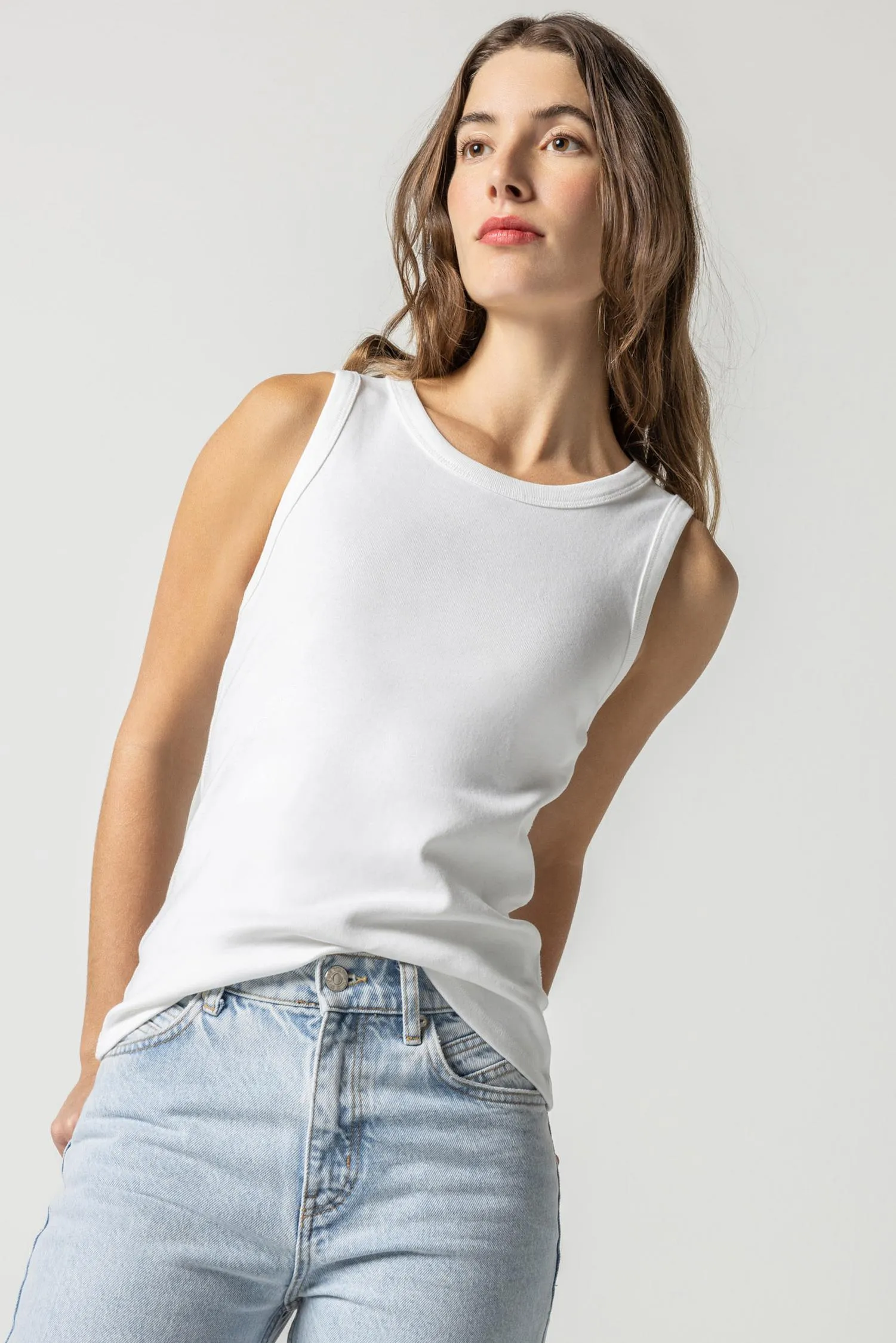 Jewel Tank in white by Lilla P