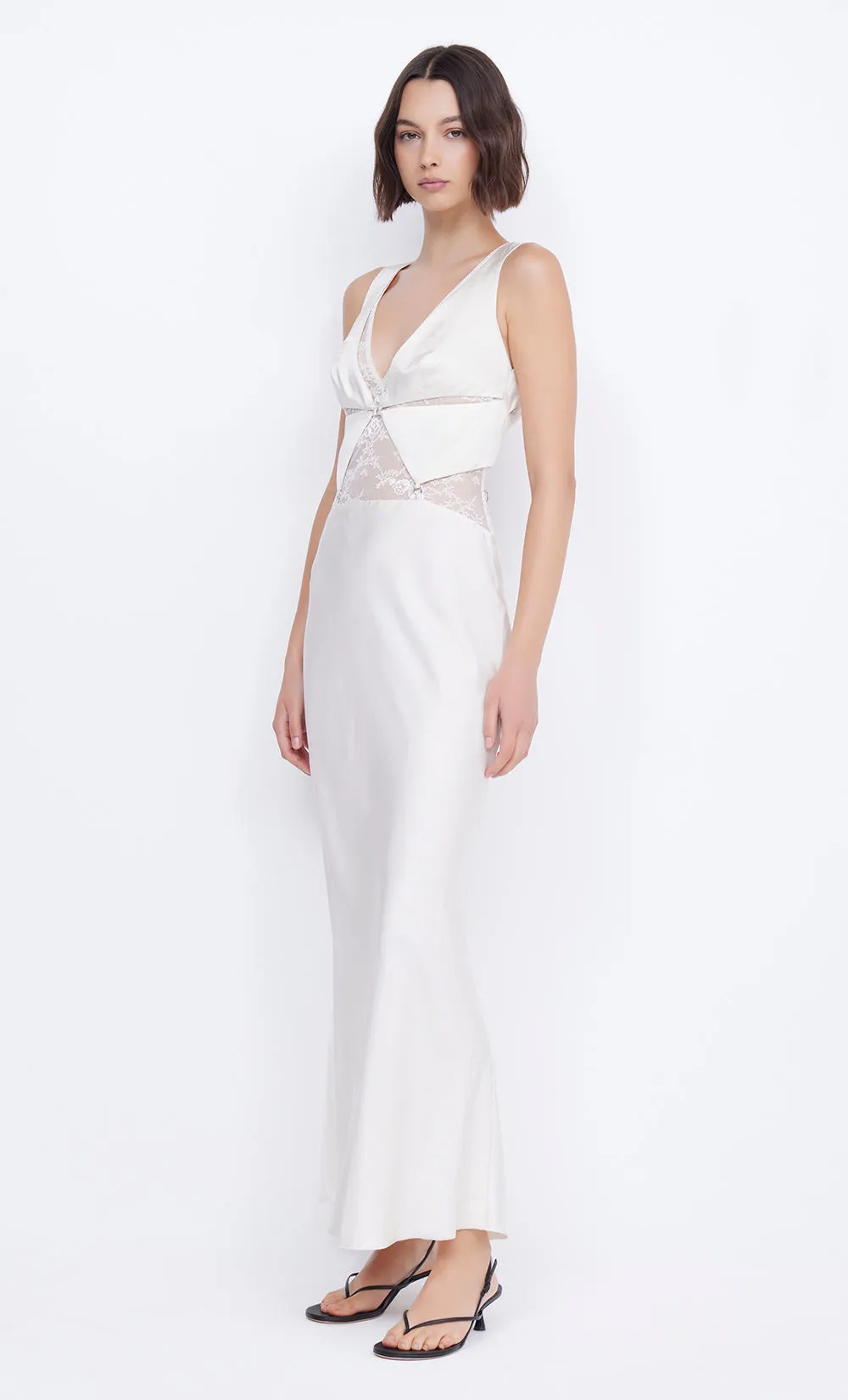 JULIETTE V NECK MAXI DRESS - IVORY